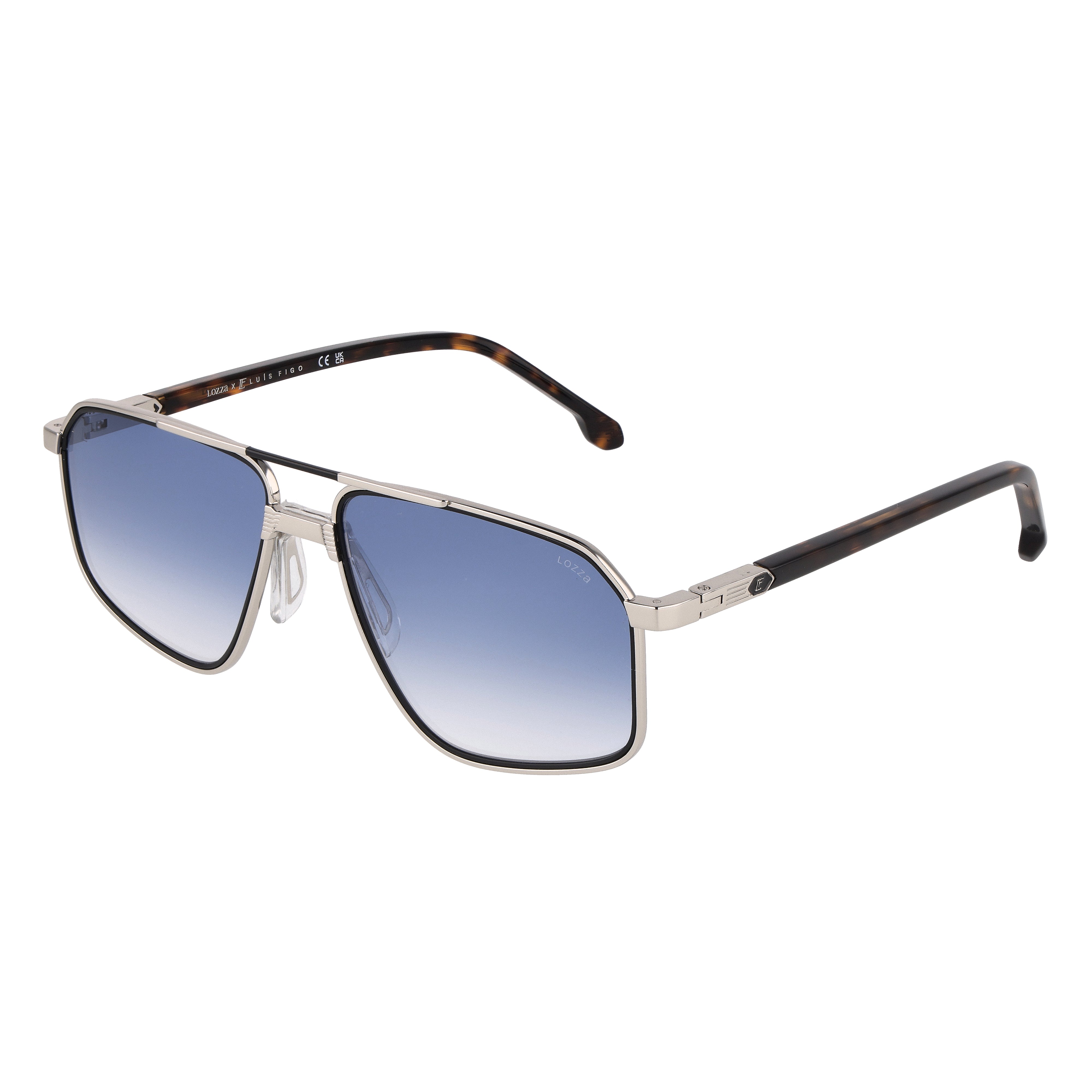 Geometric metal sunglasses : Luís Figo