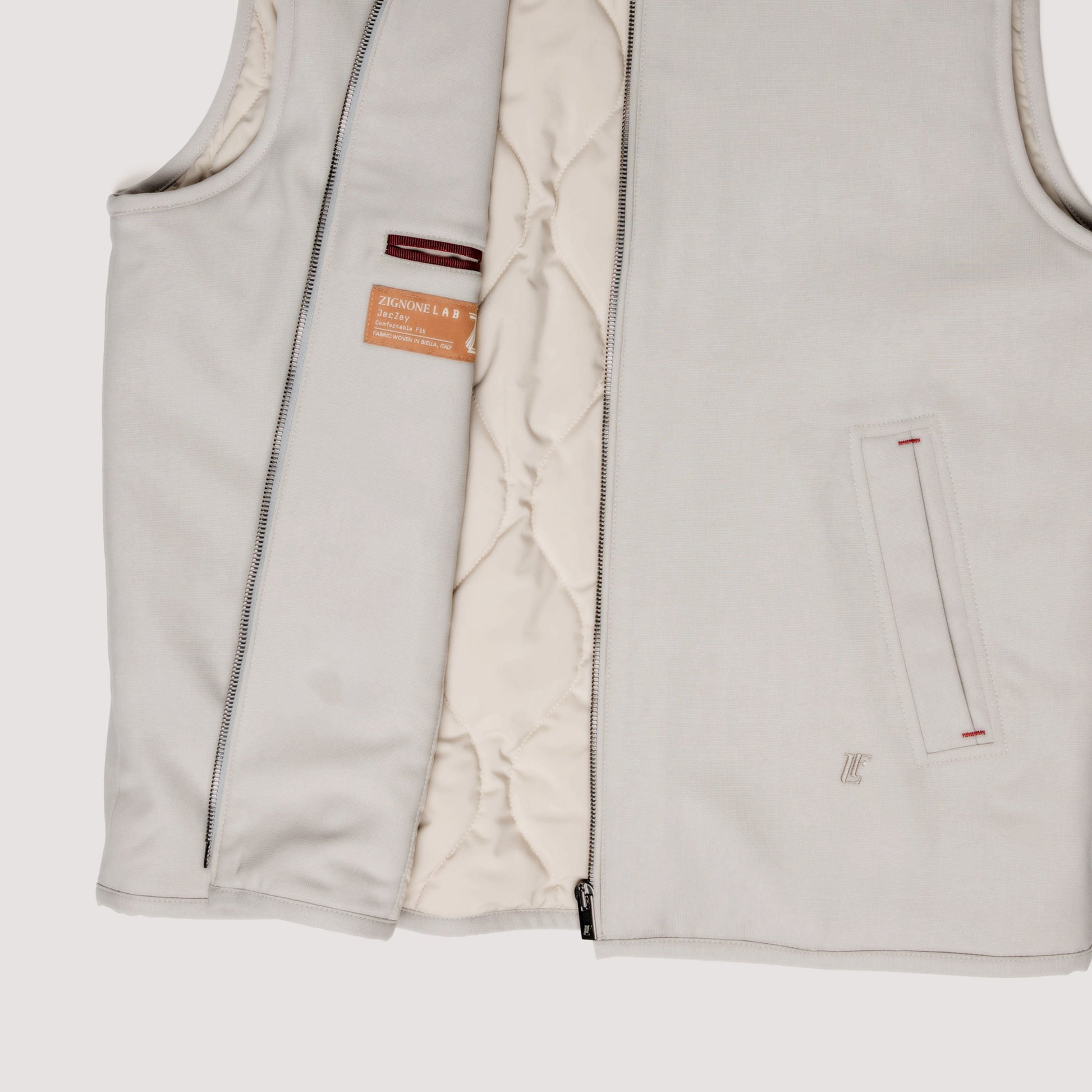 OVER ALL VEST CHALK IN STRETCH WOOL - MGI011T UW01 128 : LF Luìs Figo