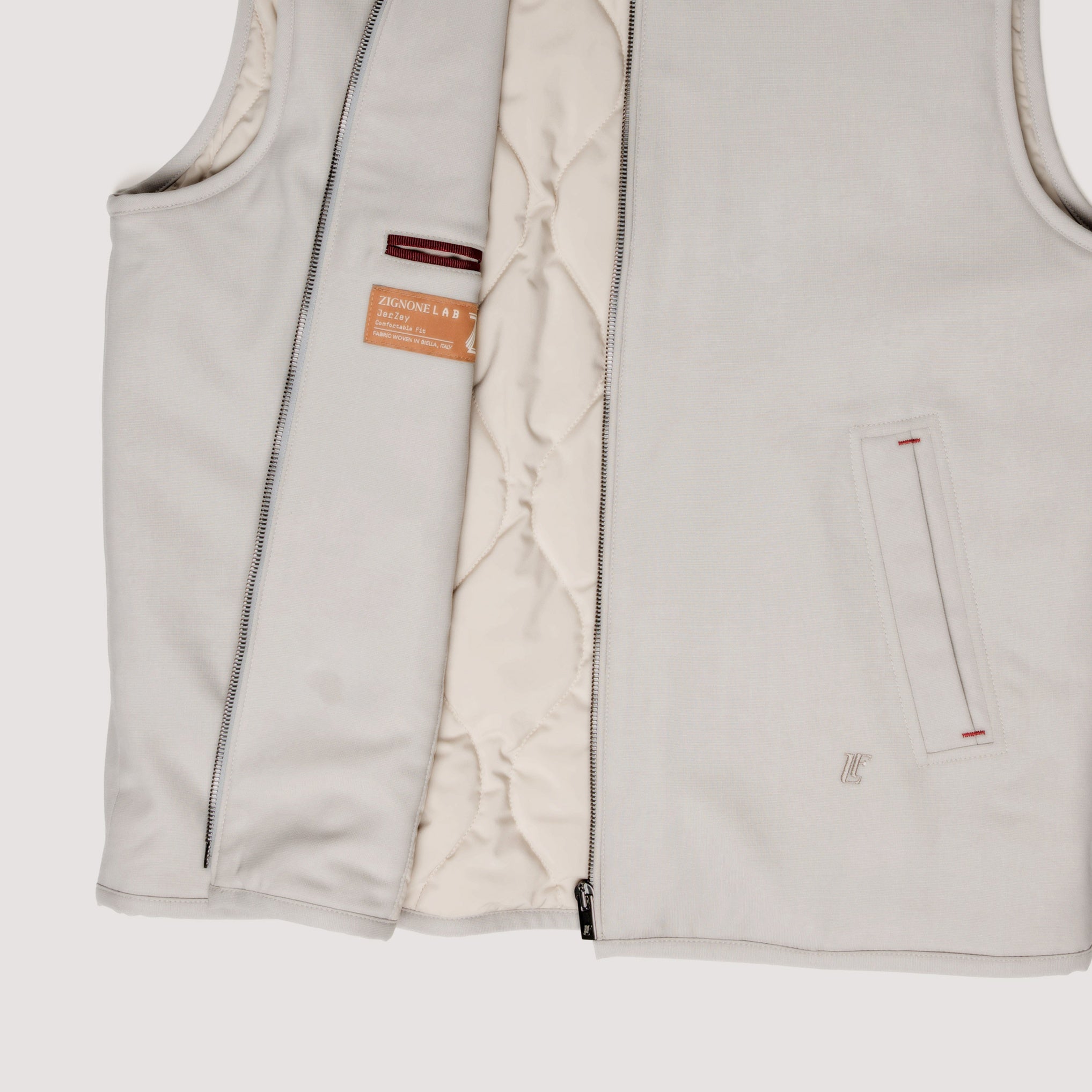 OVER ALL VEST CHALK IN STRETCH WOOL - MGI011T UW01 128 : LF Luìs Figo