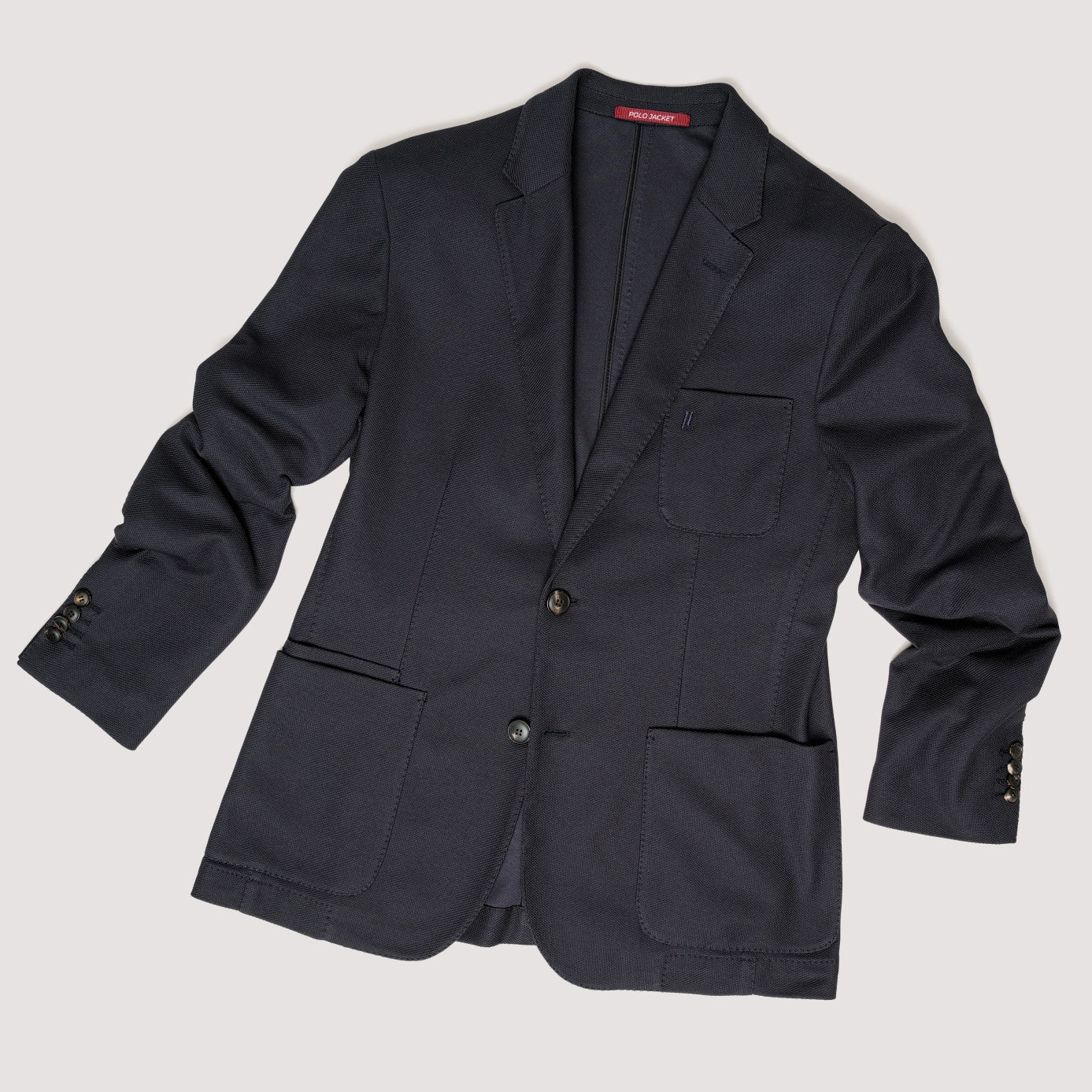 POLO JACKET IN MIDNIGHT NATURAL-STRETCH HEXAGON PIQUÉ - MJK011B UC03 789 : LF Luìs Figo