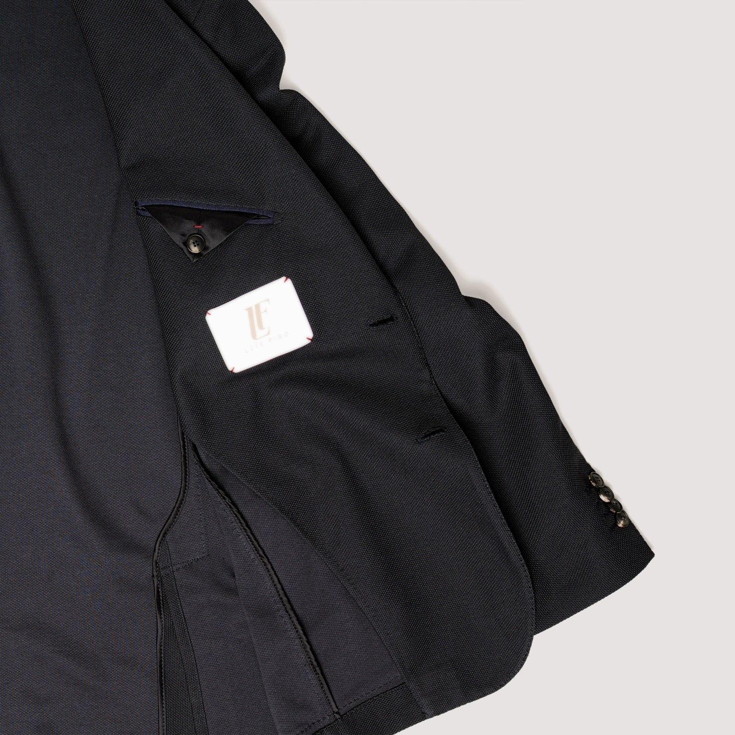 POLO JACKET IN MIDNIGHT NATURAL-STRETCH HEXAGON PIQUÉ - MJK011B UC03 789 : LF Luìs Figo