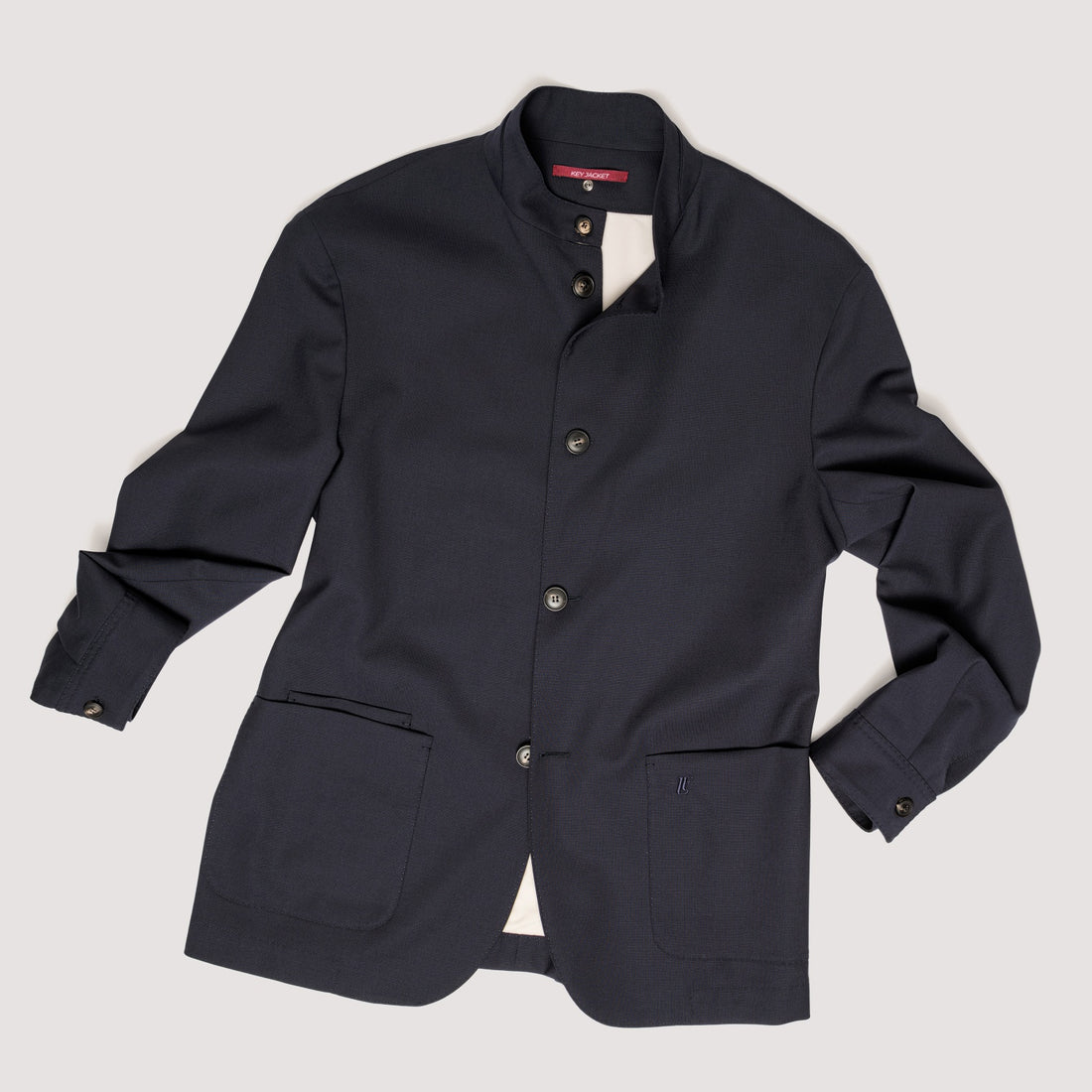 KEY JACKET MIDNIGHT IN STRETCH WOOL WITH STAND COLLAR - MJK021B UW01 789 : LF Luìs Figo