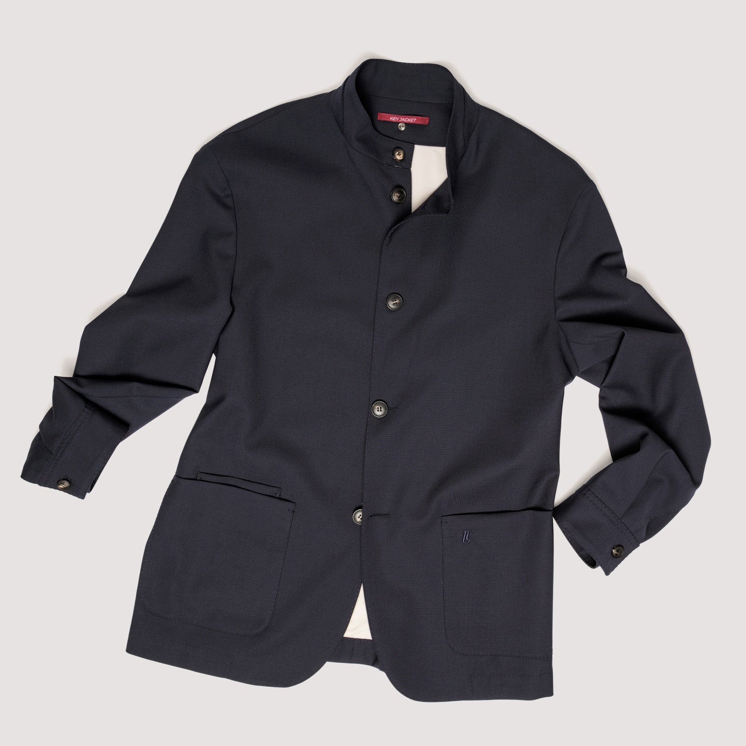 KEY JACKET MIDNIGHT IN STRETCH WOOL WITH STAND COLLAR - MJK021B UW01 789 : LF Luìs Figo