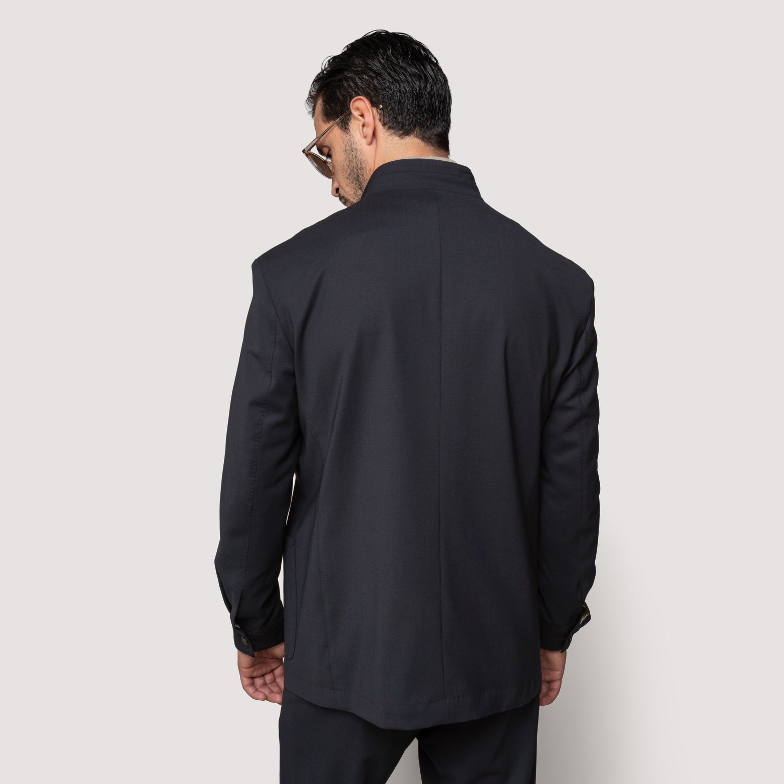KEY JACKET CHALK IN STRETCH WOOL WITH STAND COLLAR - MJK021B UW01 128 : LF Luìs Figo