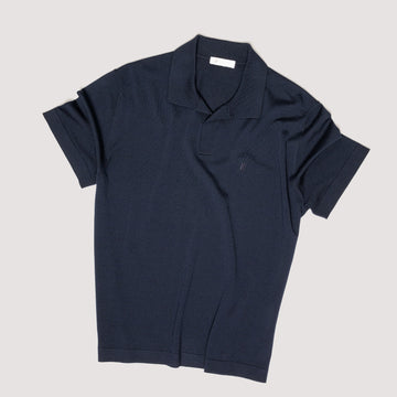 KNITTED POLO MIDNIGHT IN EXTRAFINE MERINO WOOL - MKN011B FW01 789 : LF Luìs Figo