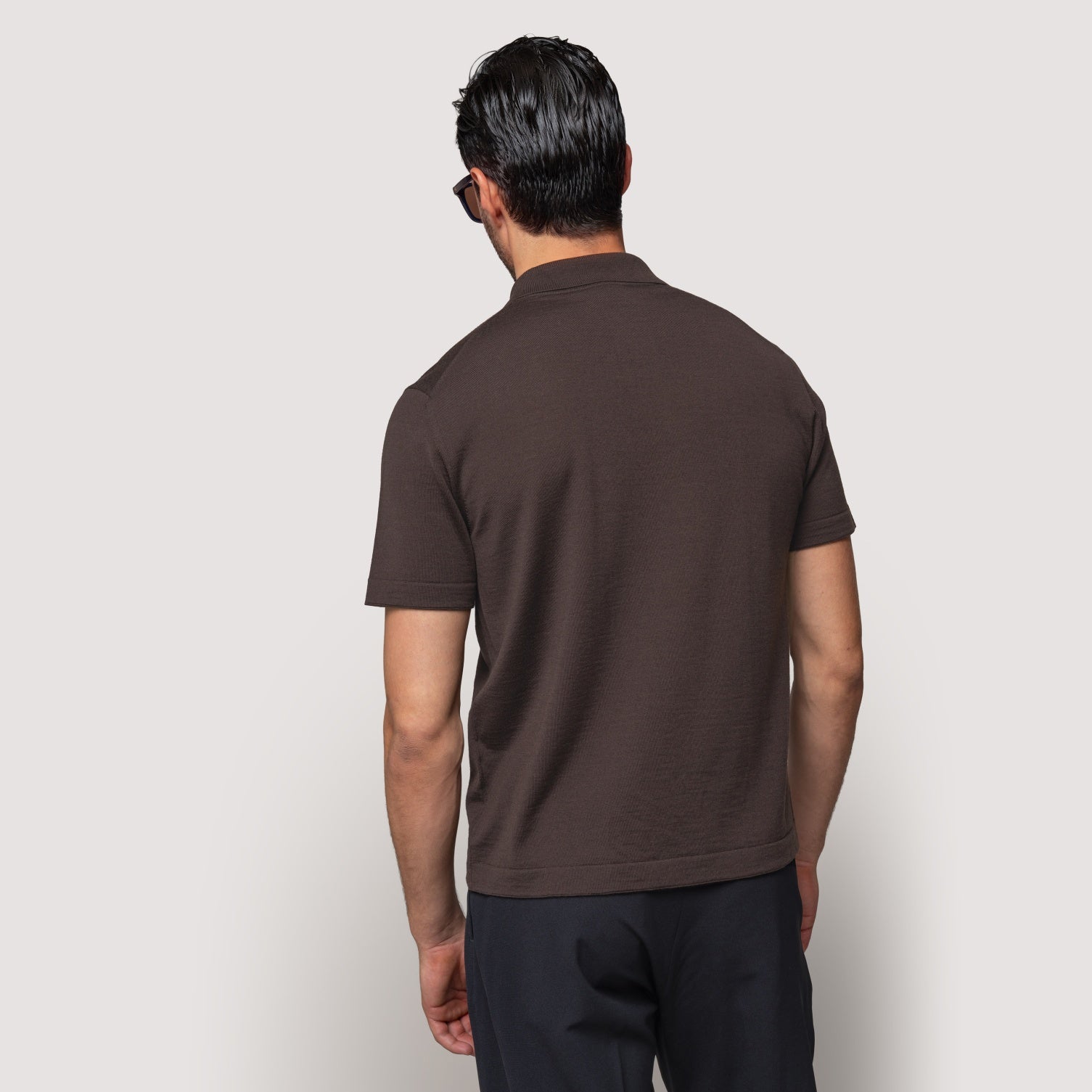 KNITTED POLO MIDNIGHT IN EXTRAFINE MERINO WOOL - MKN011B FW01 789 : LF Luìs Figo