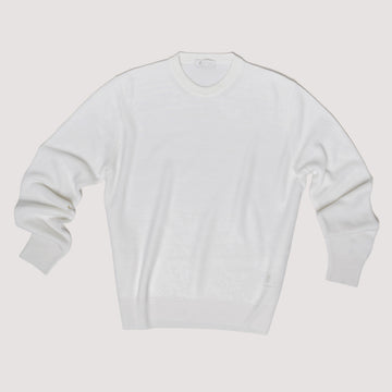 CREW NECK KNITTED SWEATER OFF WHITE IN EXTRAFINE MERINO WOOL - MKN021B FW01 105 : LF Luìs Figo