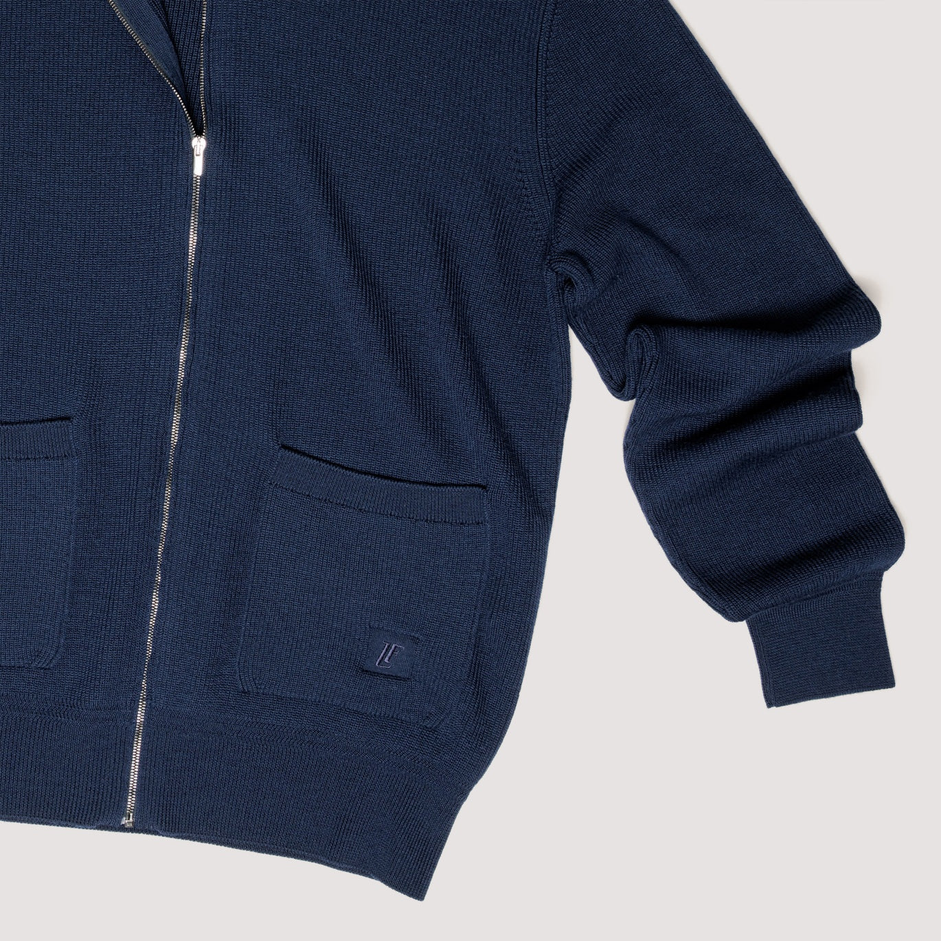 KNITTED JACKET MIDNIGHT IN EXTRAFINE MERINO WOOL WITH STAND COLLAR - MKN031B FW01 789 : LF Luìs Figo