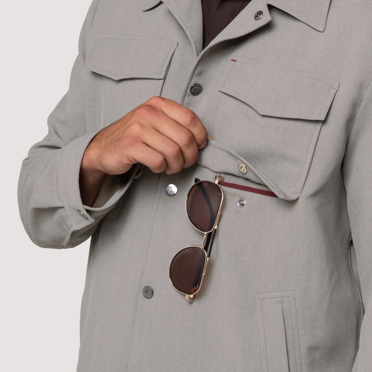 COMMUTER SHIRT SAGE IN JAPANESE STRETCH FABRIC - MOS011B UP03 620 : LF Luìs Figo