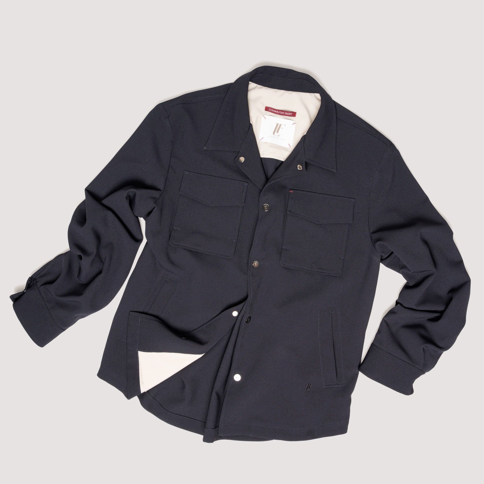 COMMUTER SHIRT MIDNIGHT IN JAPANESE STRETCH FABRIC - MOS011B UP03 789 : LF Luìs Figo