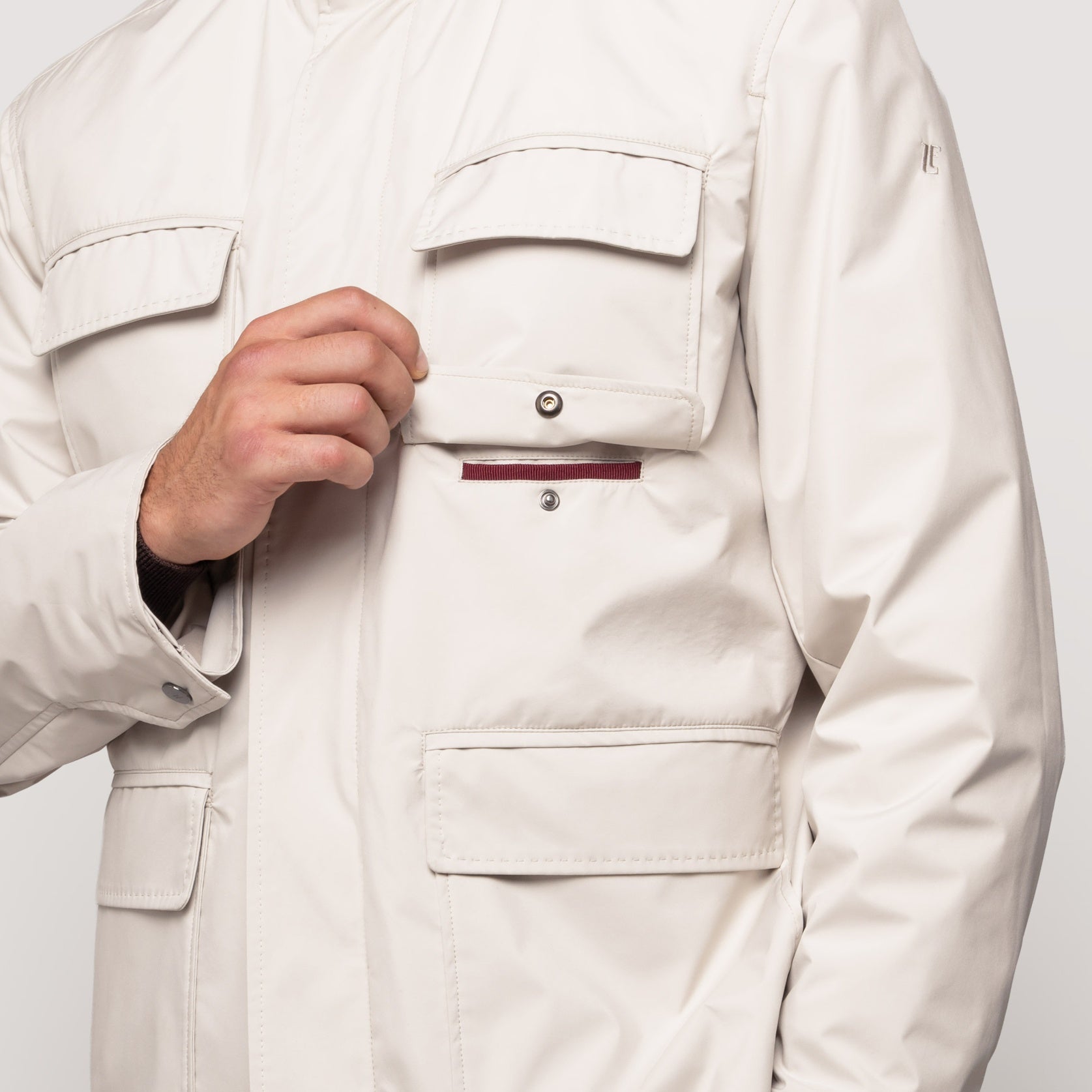 ROAD JACKET CHALK IN LIGHTWEIGHT MULTILAYER FABRIC - MOU011B UP01 128 : LF Luìs Figo
