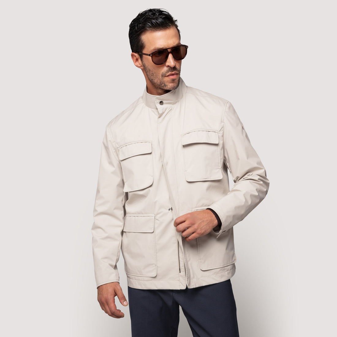 ROAD JACKET MIDNIGHT IN LIGHTWEIGHT MULTILAYER FABRIC - MOU011B UP01 789 : LF Luìs Figo