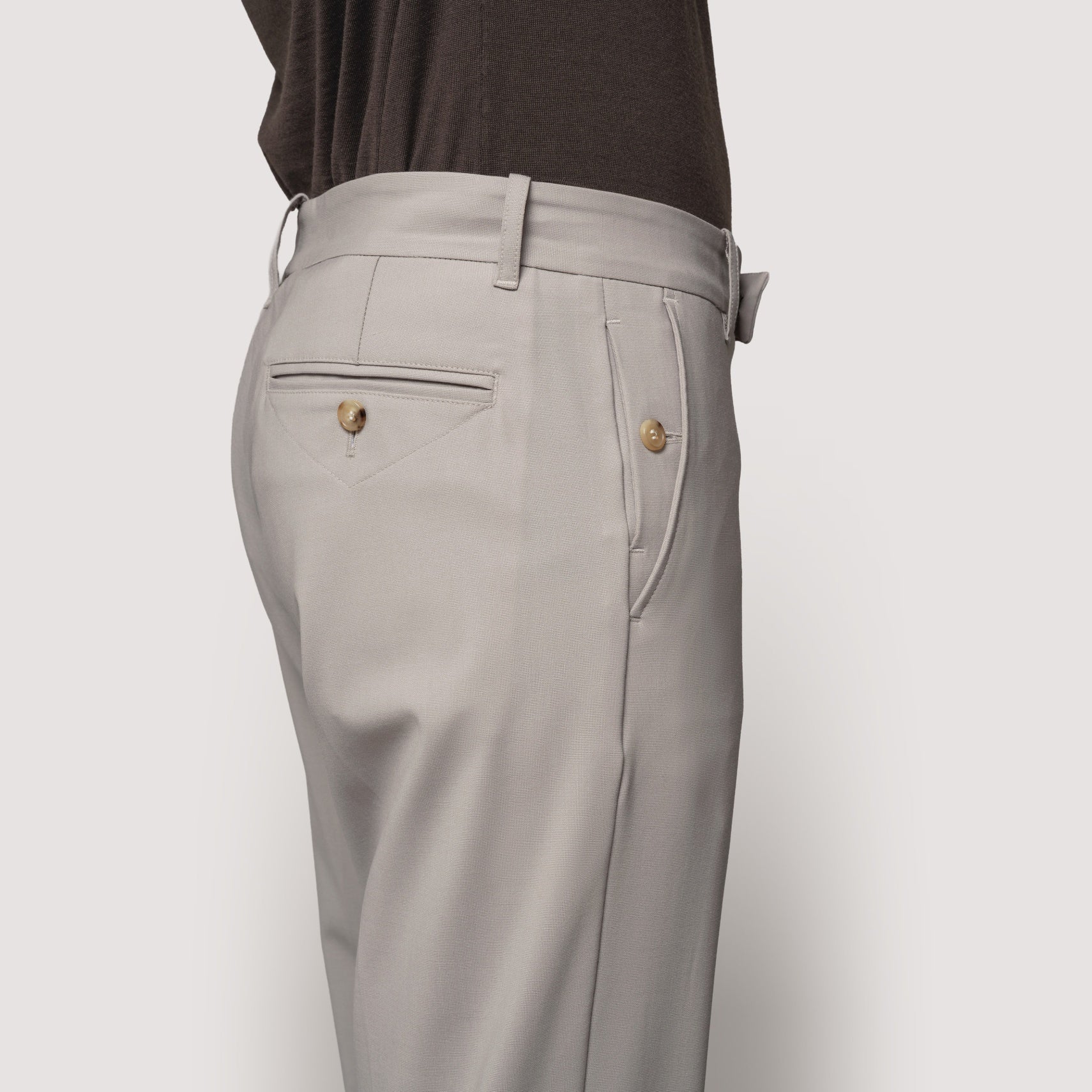 FLAT FRONT PANTS CHALK IN STRETCH WOOL - MPA011B UW01 128 : LF Luìs Figo