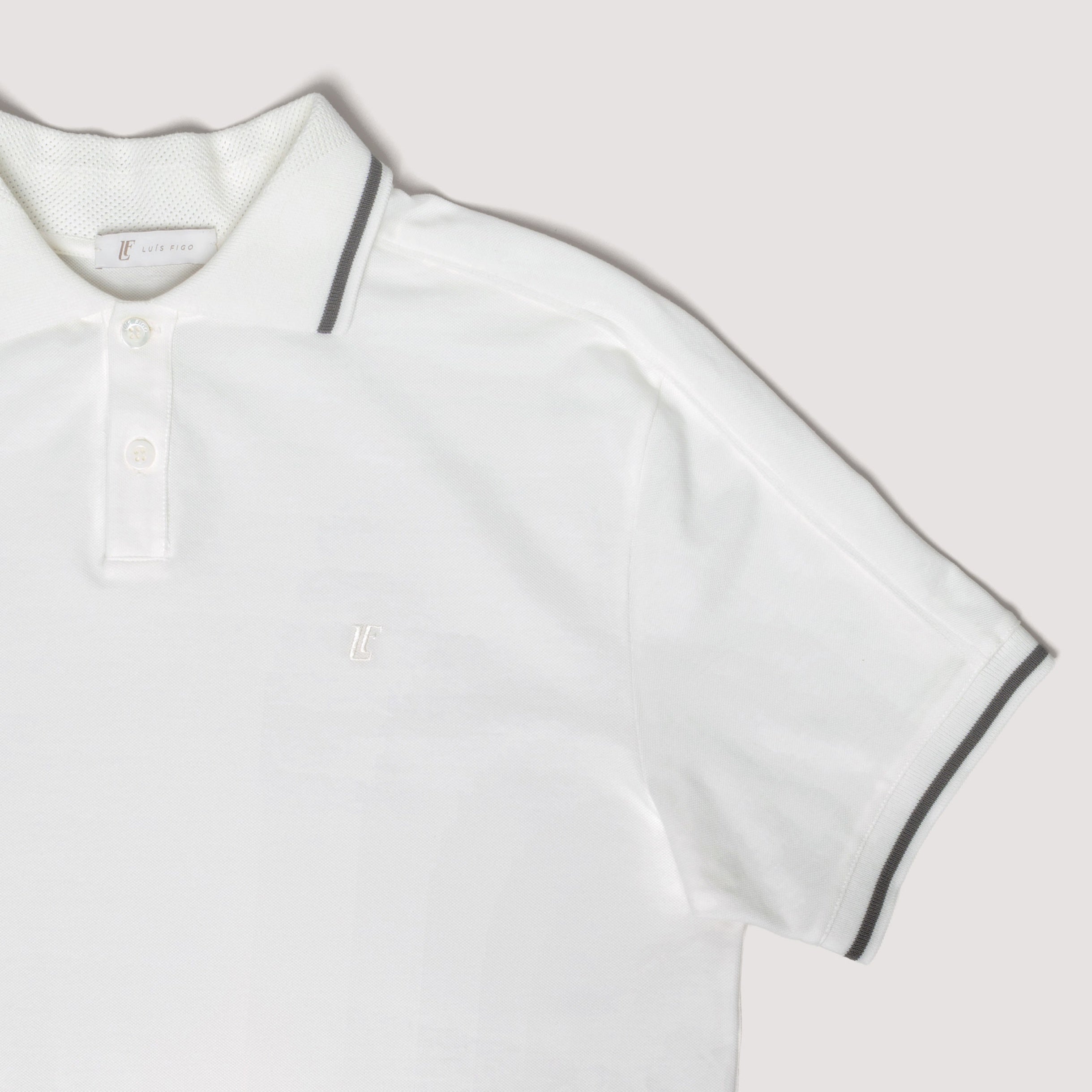 PIQUET POLO TAUPE IN COTTON MICRO-PIQUÉ - MPO011B UC04 842 : LF Luìs Figo