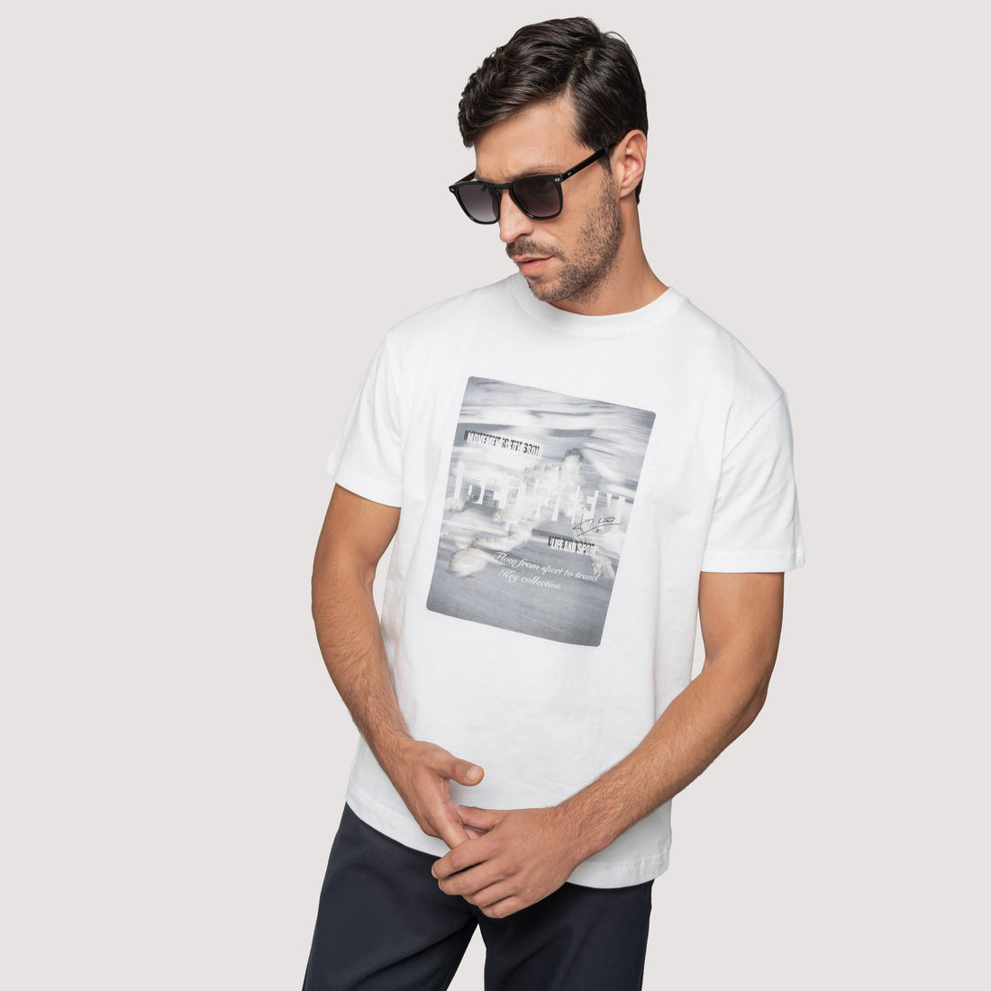 ICONIC T-SHIRT OFF WHITE IN COTTON JERSEY - MTS011B UC01 105 : LF Luìs Figo