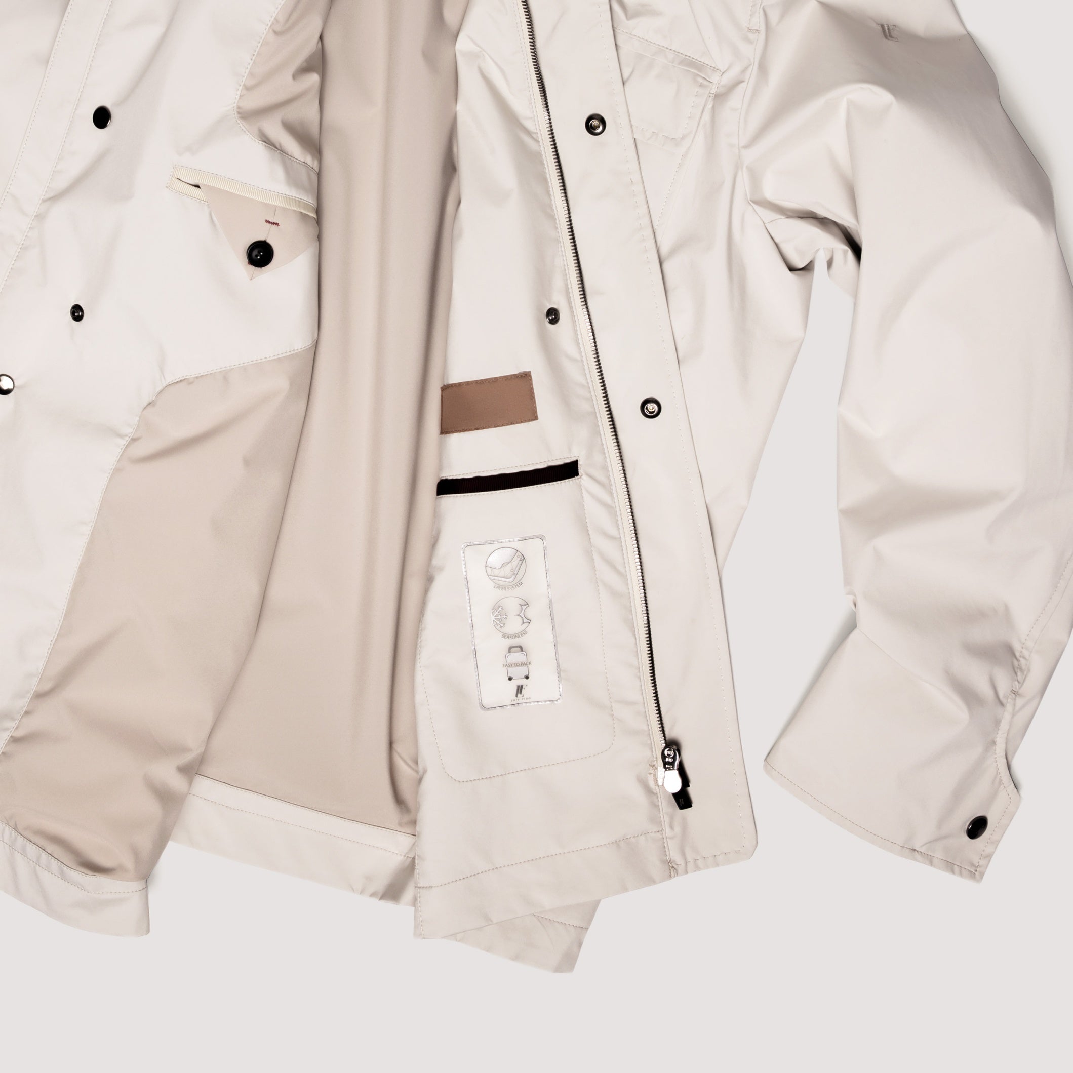 ROAD JACKET CHALK IN LIGHTWEIGHT MULTILAYER FABRIC - MOU011B UP01 128 : LF Luìs Figo
