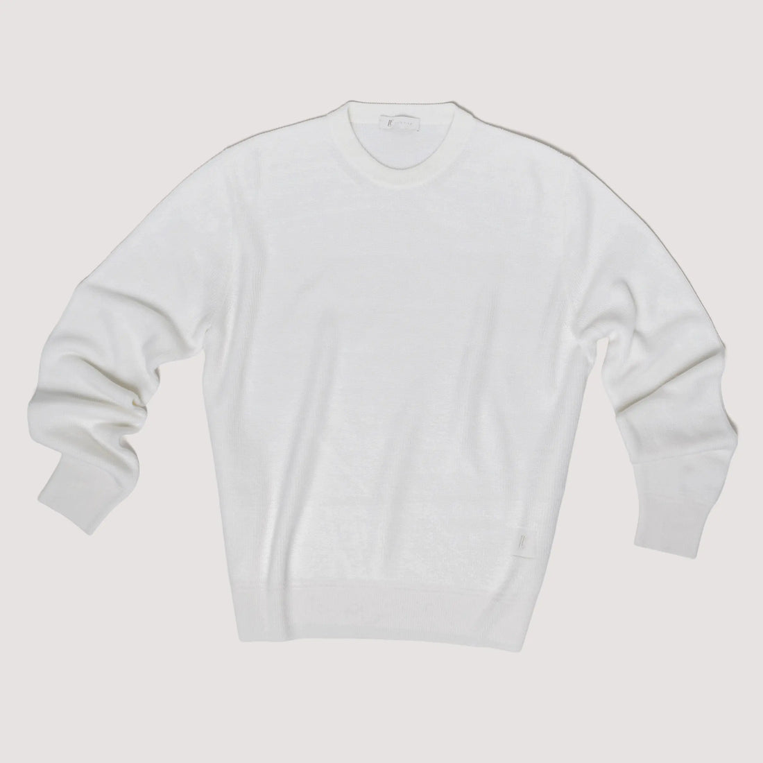 CREW NECK KNITTED SWEATER OFF WHITE IN EXTRAFINE MERINO WOOL - MKN021B FW01 105 : LF Luìs Figo