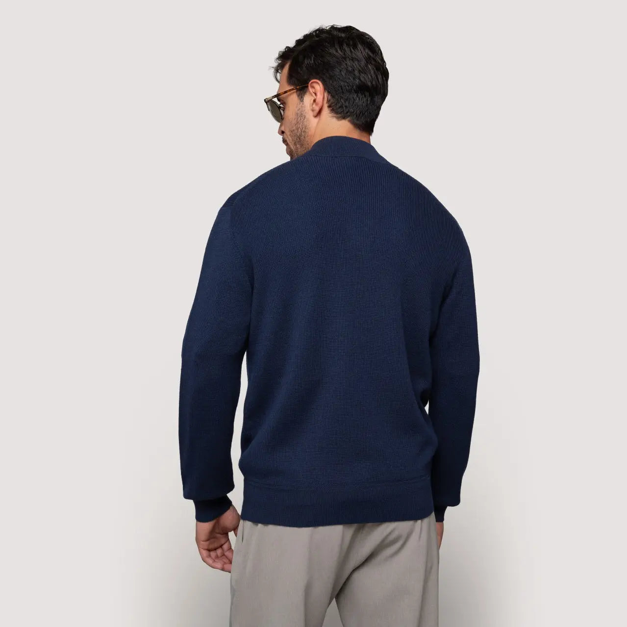 KNITTED JACKET OFF WHITE IN EXTRAFINE MERINO WOOL WITH STAND COLLAR - MKN031B FW01 105 : LF Luìs Figo