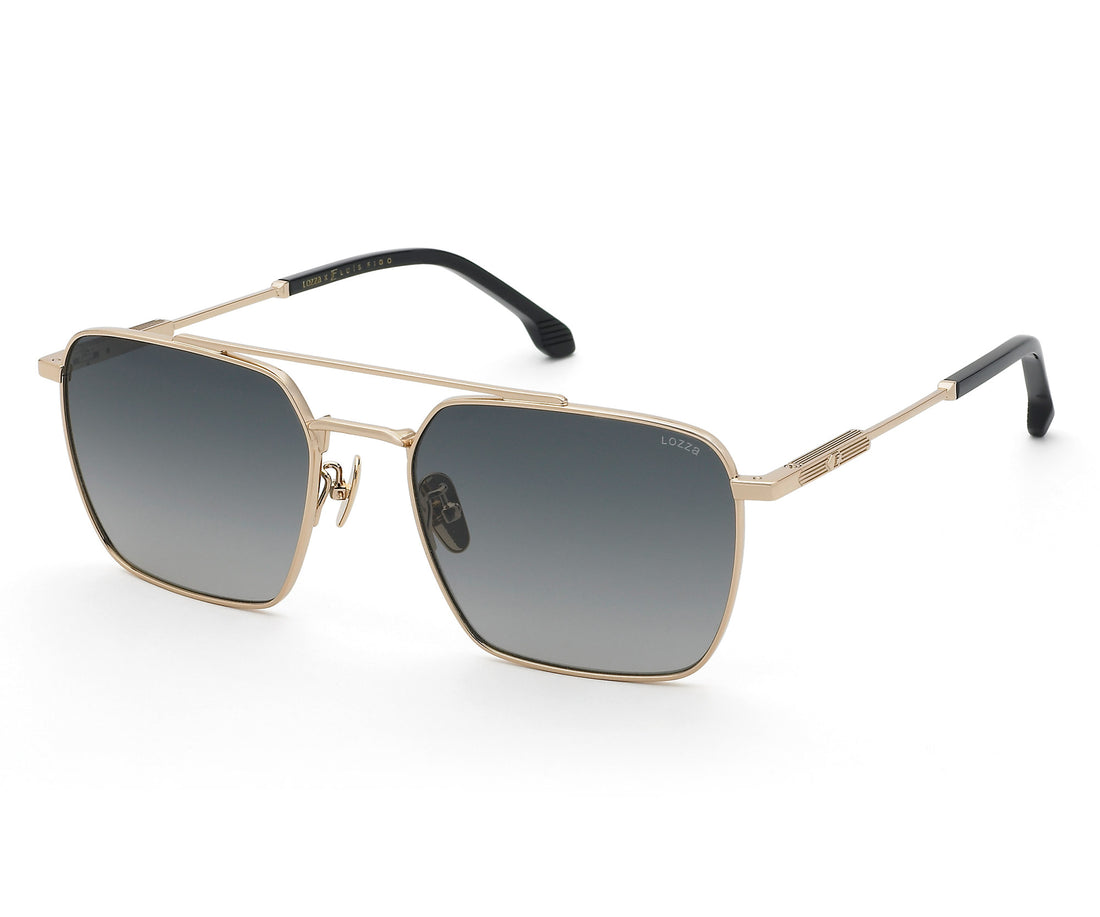 Double bridge square frame metal sunglasses : Luís Figo