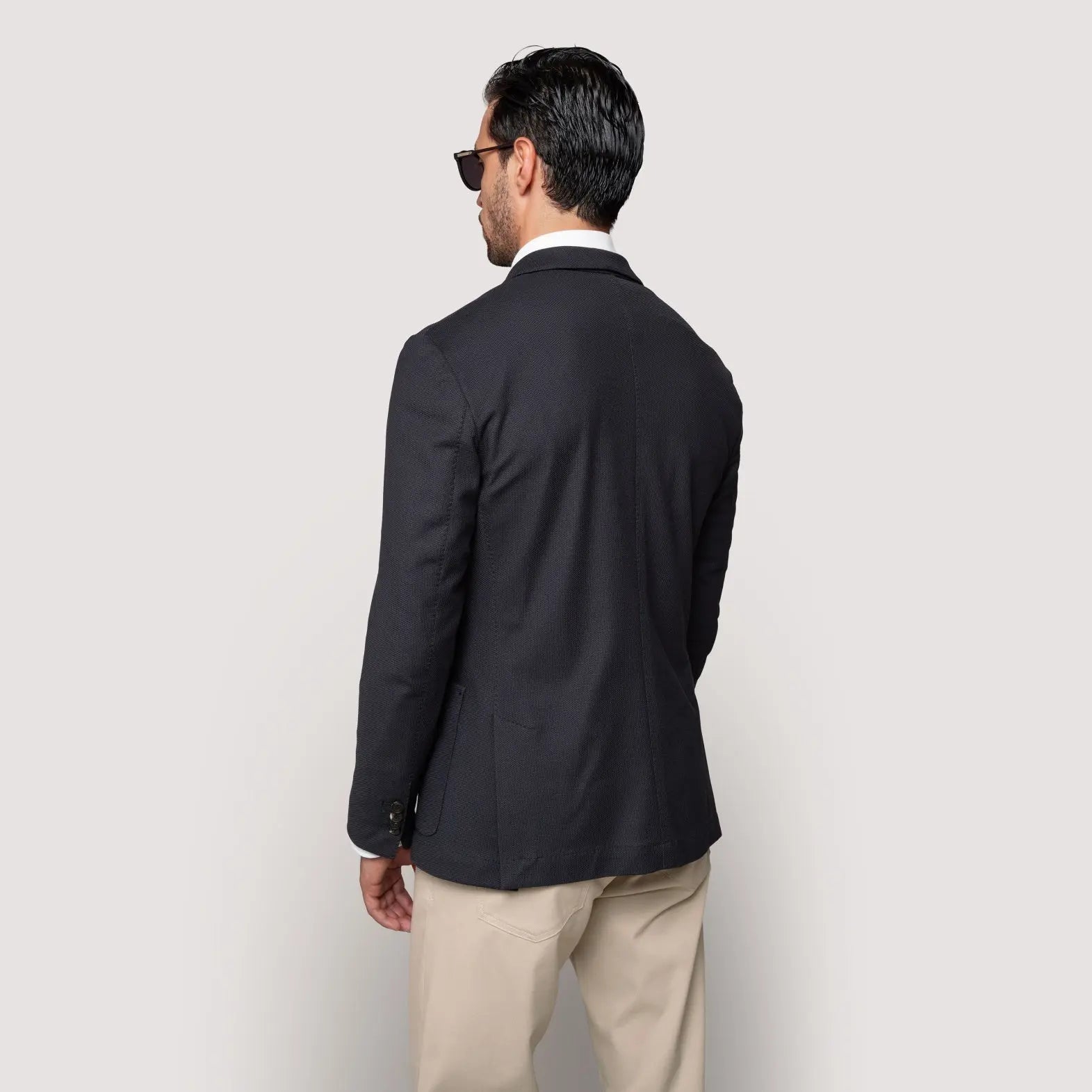 POLO JACKET IN MIDNIGHT NATURAL-STRETCH HEXAGON PIQUÉ - MJK011B UC03 789 : LF Luìs Figo