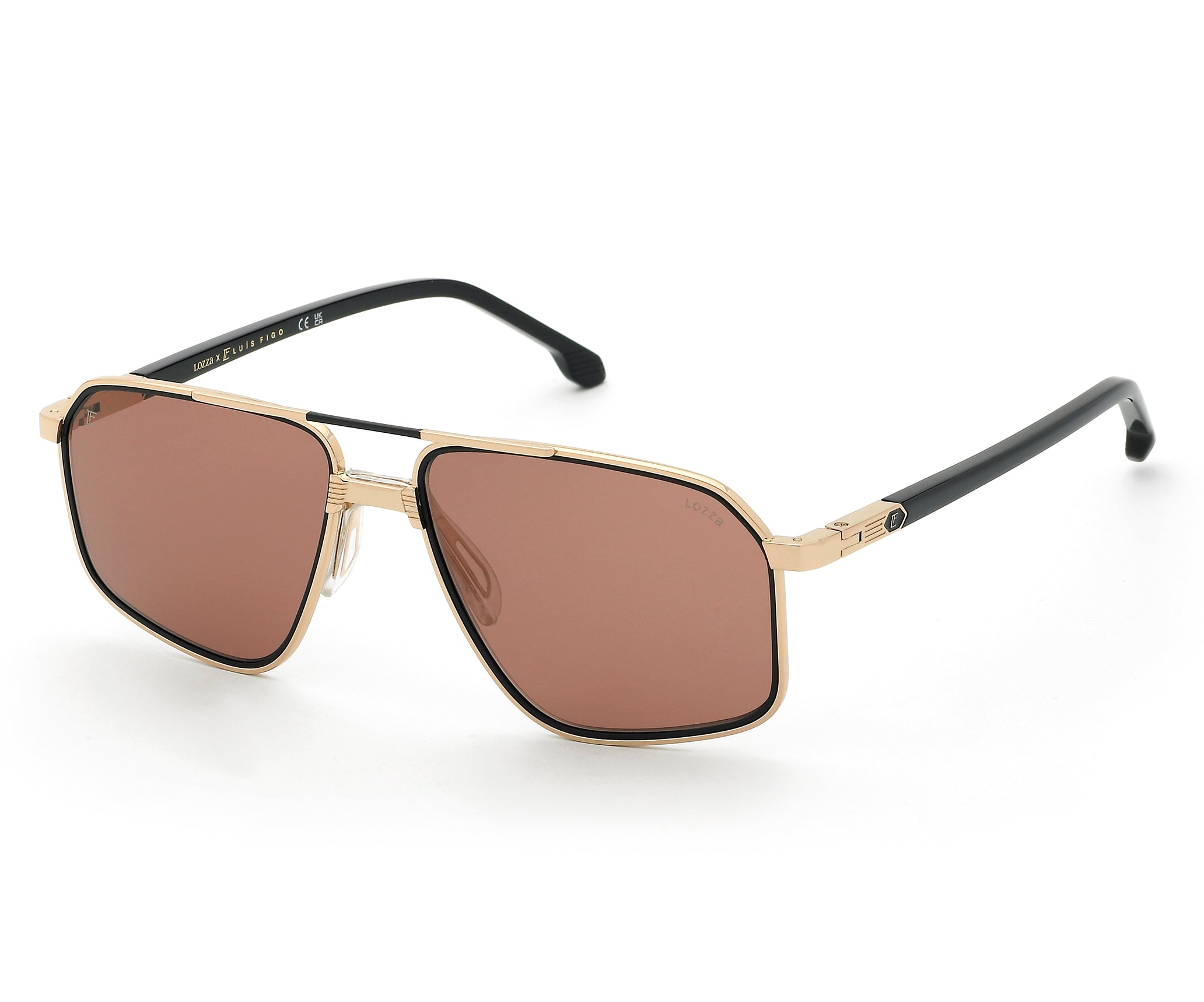 Geometric metal sunglasses : Luís Figo