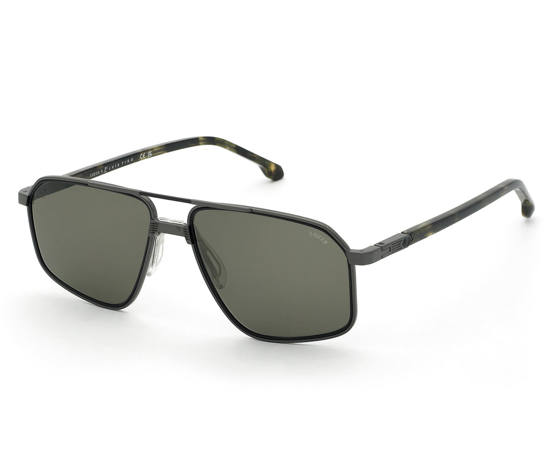 Geometric metal sunglasses : Luís Figo