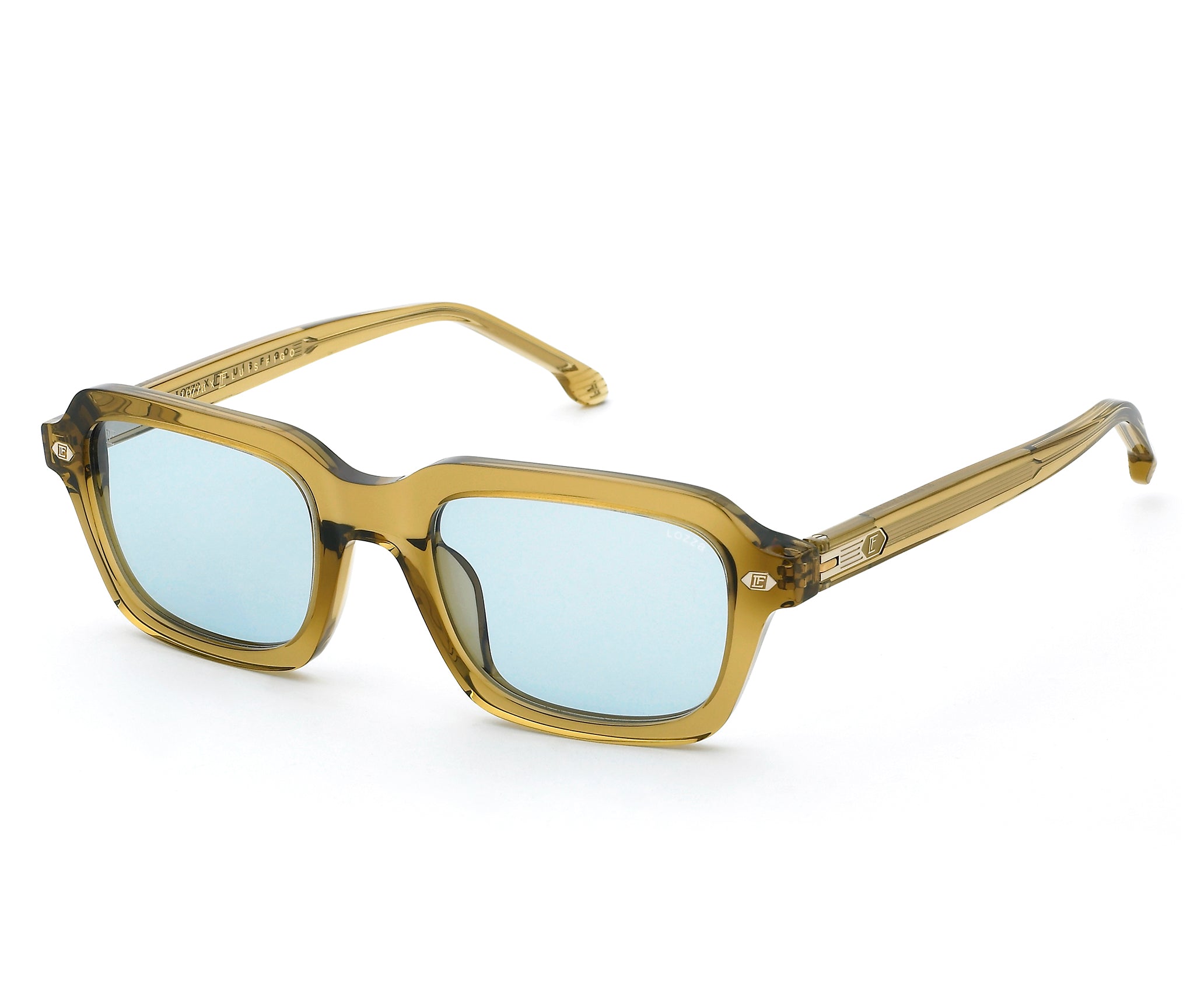 Rectangular acetate glasses sunglasses : Luís Figo